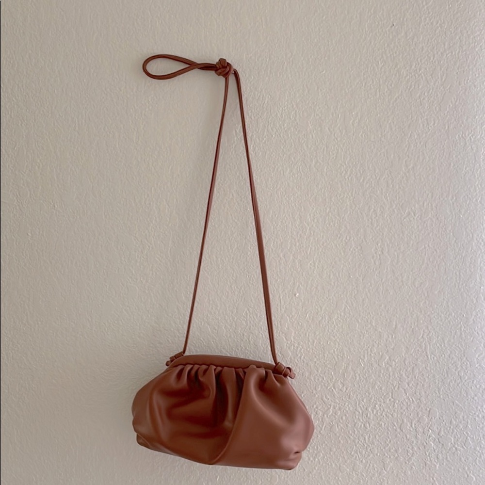 Like-new condition. Faux leather cognac purse